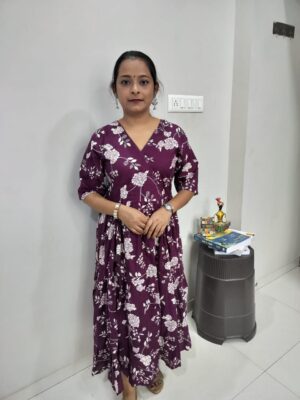 elegant beige & blue printed kurta set with dupatta