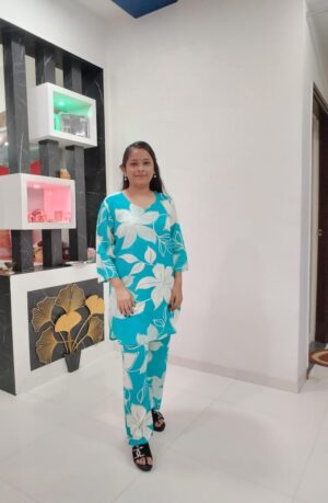 elegant white & golden printed kurta set with dupatta