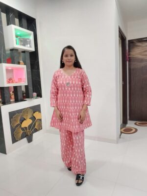 elegant white & golden printed kurta set with dupatta